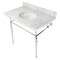 Fauceture KVPB3622M81 36" Console Sink with Brass Legs (8-Inch, 3 Hole), Marble White/Polished Chrome KVPB3622M81 - alternate 1